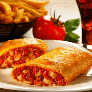 Pizza Puff With Fries