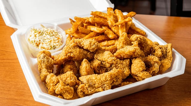 Catfish Nuggets Dinner.